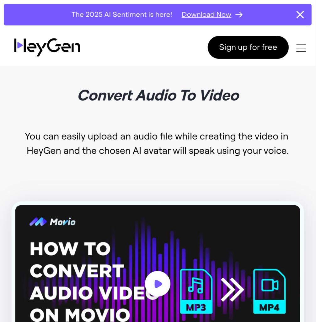 heygen audio to video